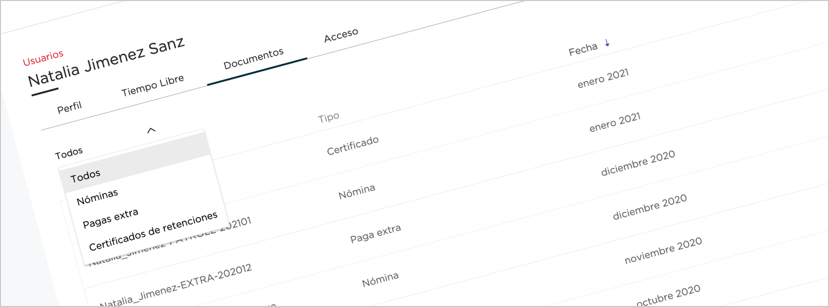 Nóminas y documentos