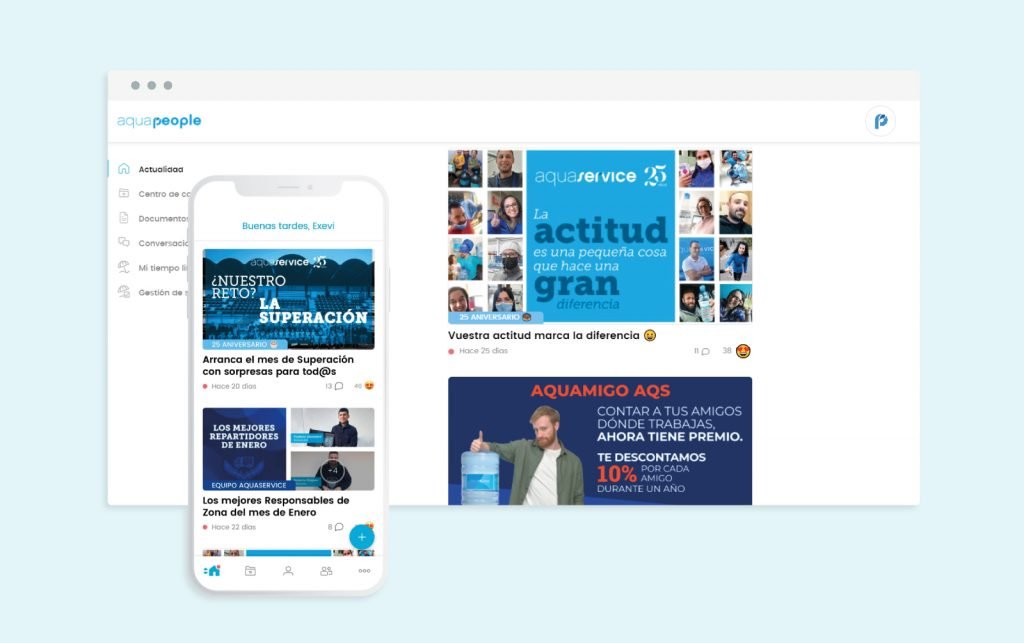Plataforma integral de Comunicación Interna de Aquaservice: Aplicación móvil y Portal web AquaPeople