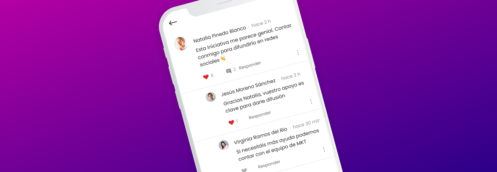 Respuestas a comentarios para interacciones