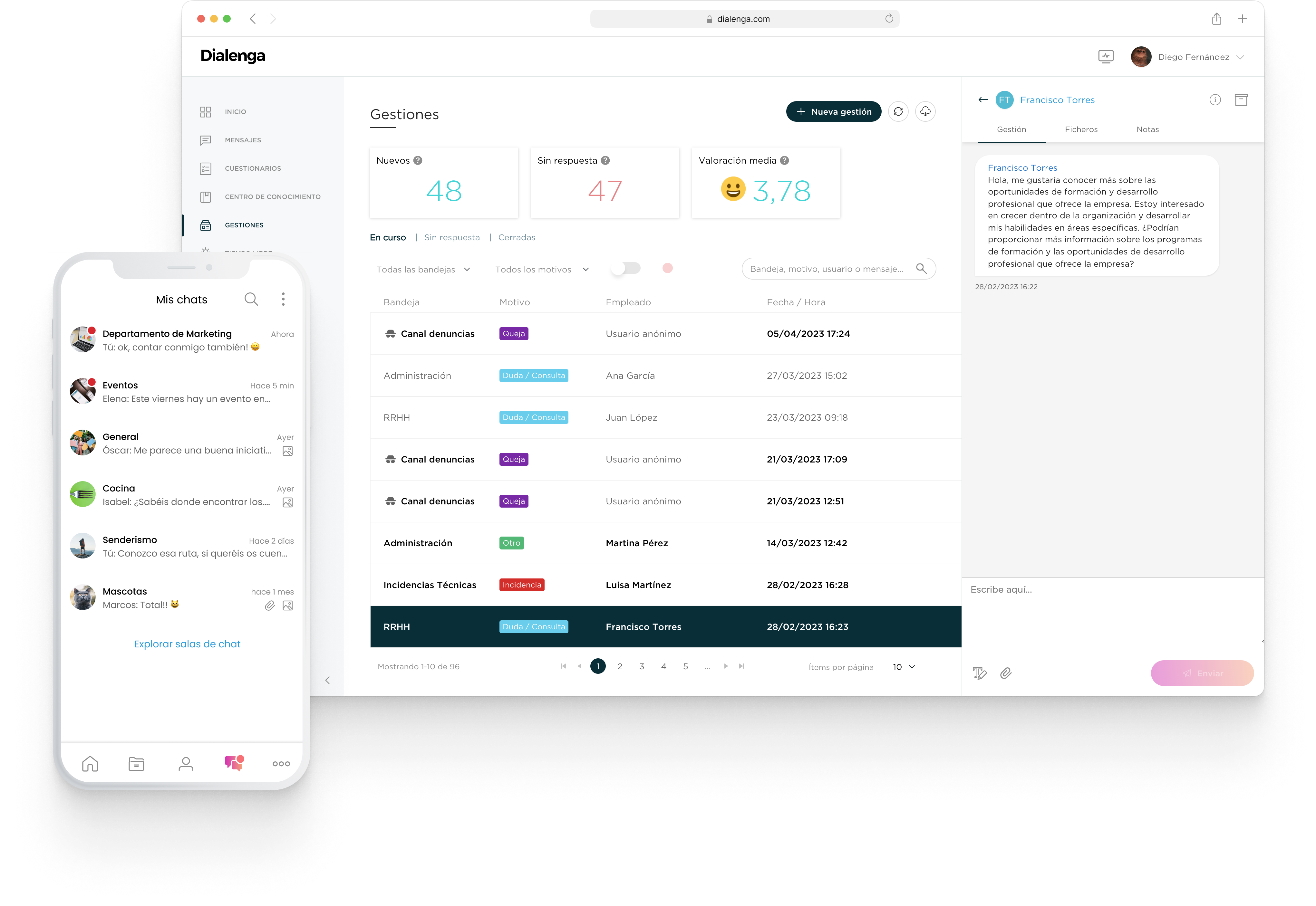 Dialenga - Mobile + Desktop