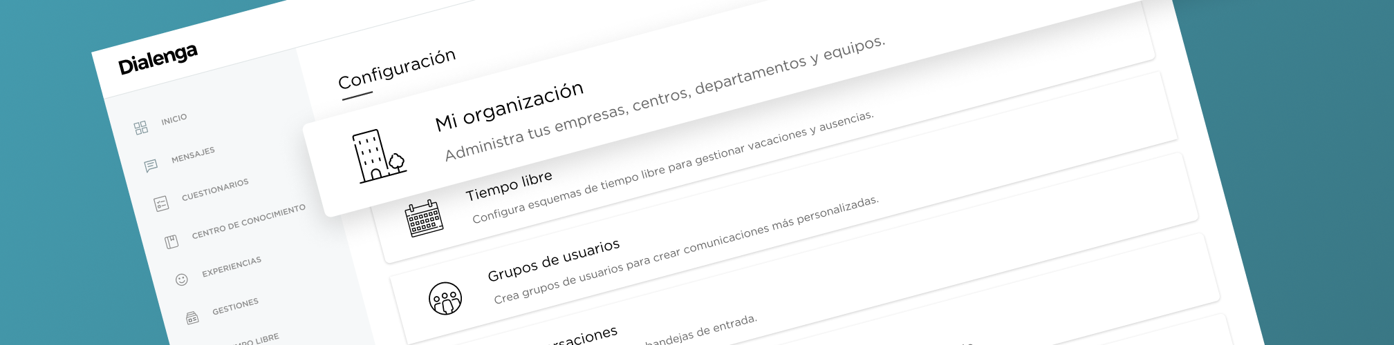 Gestiona tu Organización en Dialenga