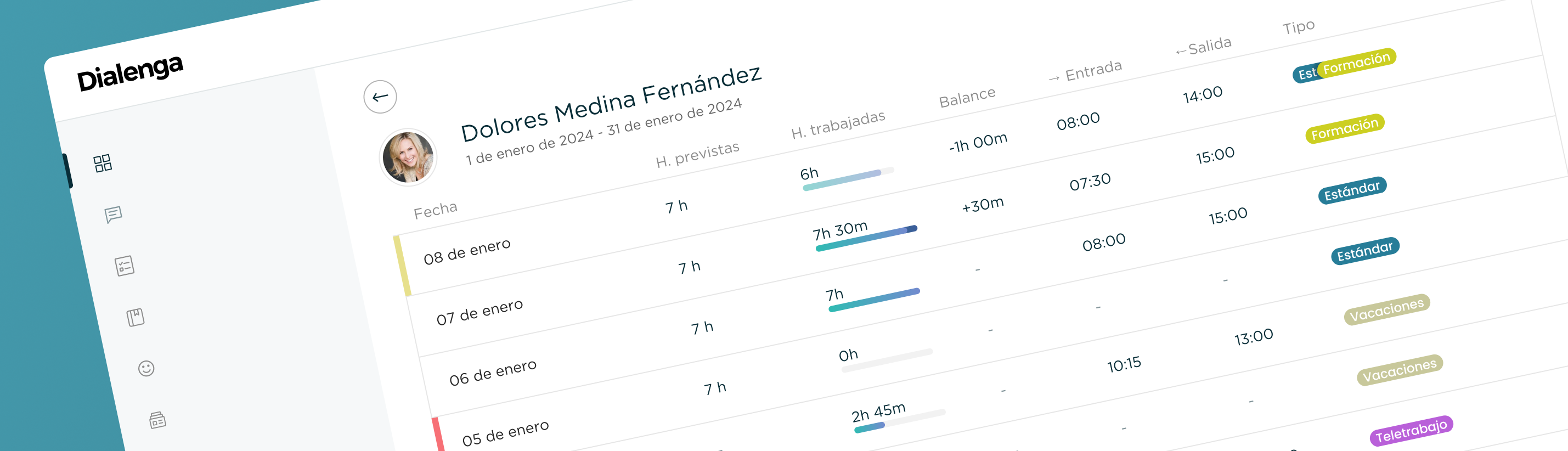 Registro de jornada back office
