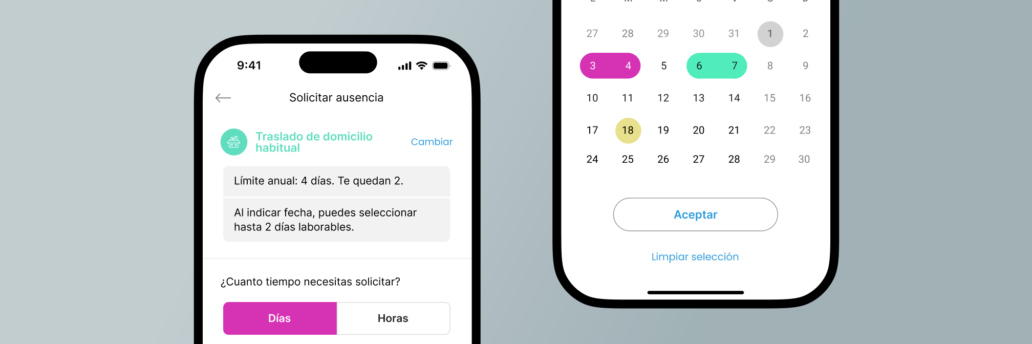 Nueva seleccion de fechas