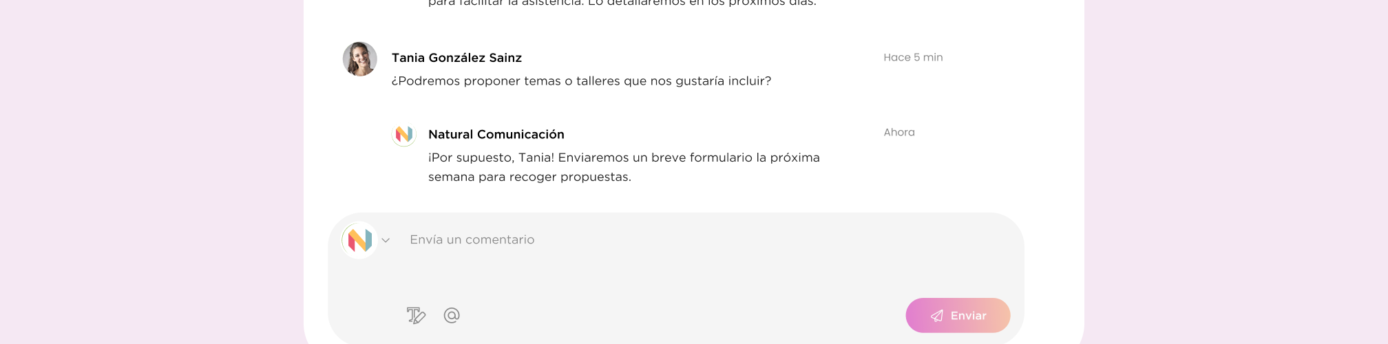 Respuestas con Avatar corporativo